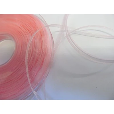 Image of Sheer Organza Ribbon 25 metre rolls Pink 7mm