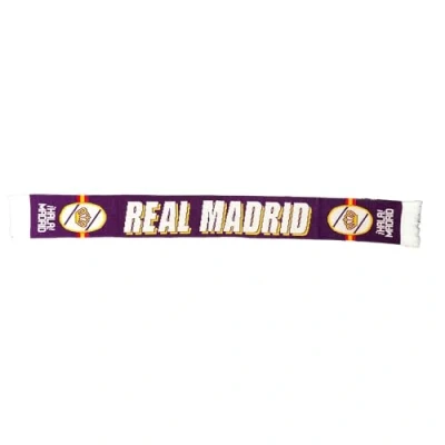 Image of Beyond Happy Hala Madrid Football Supporters Scarf (100% Acrylic) La Liga Spain Crest Santiago Bernabeu (PURPLE, Madrid)