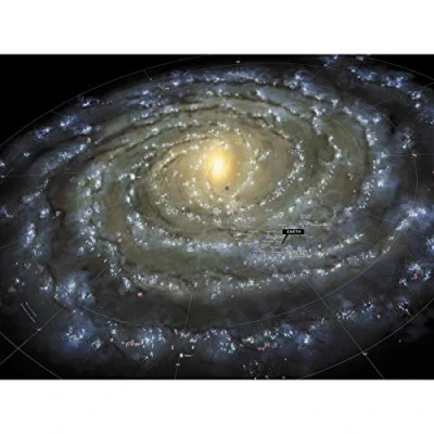 Image of Artery8 Space Map Milky Way Galaxy Spiral Stars Solar System Extra Large XL Wall Art Poster Print