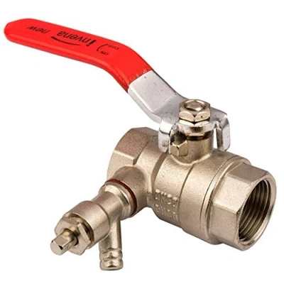Image of Lever Inline Water Ball Valve 3/4 inch BSP Female Thread with Drain