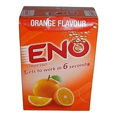 Image of Eno Fruit Salt Antacid Powder ORANGE Flavour 1 Carton (30 Sachets) 5 g Each