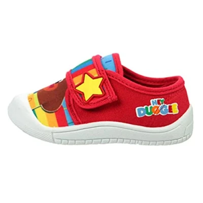 Image of Boys Official Hey DUGGEE RED Canvas Pumps Trainers Casual Shoes Kids UK Size 4 9 (Numeric_4)