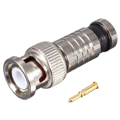 Image of Viewi 4 Pack BNC Compression Coaxial RG59 Aerial &amp; Satellite Cable Male Connector Crimp Plugs for Indoor/Outdoor CCTV Security Camera Installation