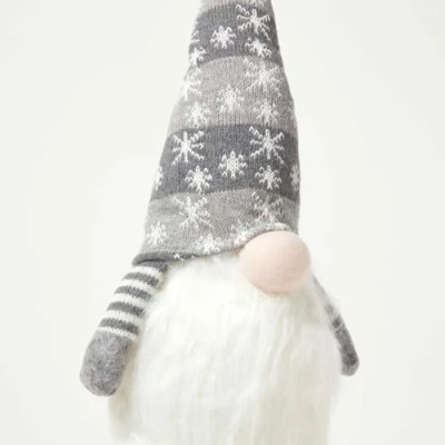 Image of Inevitable 85cm LED Extendable Santa Gonk, Assorted Red and Grey Designs, Warm White Light Up Beard (Grey)