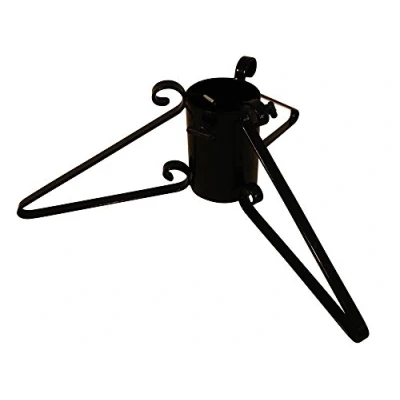 Image of Garden Pride Christmas Tree Stand 4&quot; Base Metal Solid Steel Plastic Coated (Black)