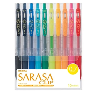 Image of Zebra Sarasa Clip 0.7, 10 Color Set (JJB15 10CA)