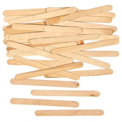 Image of Baker Ross AG2063 Natural Wooden Lollipop Popsicle Sticks for Arts &amp; Crafts, 11cm, Wood, Pack of 200, Pieces