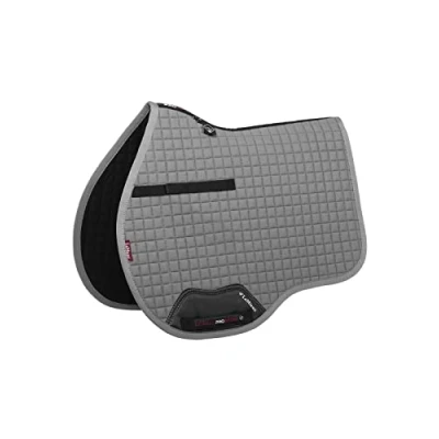 Image of LeMieux General Purpose Cotton Square Saddle Pad English Pads for Horses Equestrian Riding Equipment and Accessories (Grey Large)