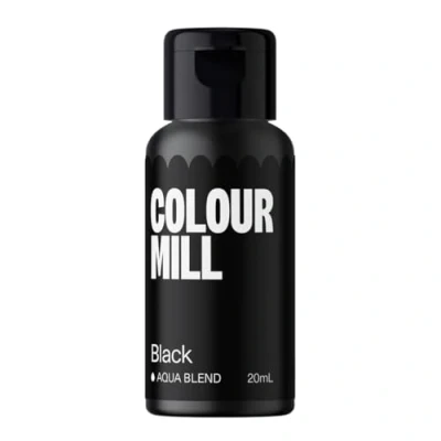 Image of Colour Mill Aqua Blend Food Colouring Liquid Black Edible Paint for Royal Icing, Macarons, Meringue, Fondant, Jellies, Beverages and More 20 ml