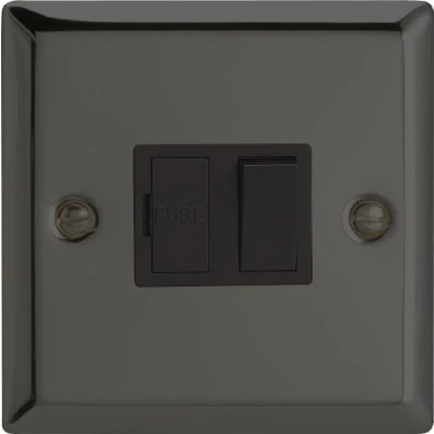 Image of Varilight 1G 13A Switched Fused Spur Iridium Black XI6B