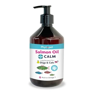 Image of Salmon Oil plus calm and focus 300ml Scottish with Calming Herbal Tincture Blend Adaptogenic Herbs For Stress Relief Cats &amp; Dogs Daily supplement