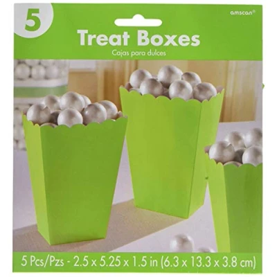 Image of Amscan Kiwi Green Small Paper Popcorn Boxes