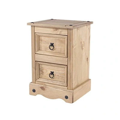 Image of Core Products, Corona Waxed Pine 2 Drawer Petite Bedside Cabinet