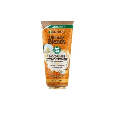 Image of Garnier Ultimate Blends Marvellous Oils Nourishing NO RINSE, Leave in Conditioner, with Argan Oil &amp; Camellia for Dry, Dull Hair, 200 ml