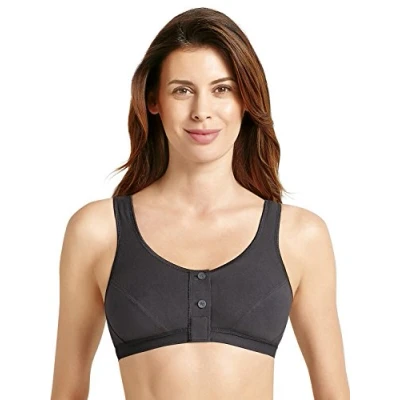 Image of Anita Care 5315X 001 Women&#039;s ISRA Black Cotton Non Padded Wired Support Coverage Mastectomy Full Cup Bra 34D