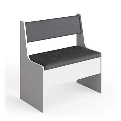 Image of Vicco Dining room corner bench Roman, White/Anthracite, 76 x 42 cm