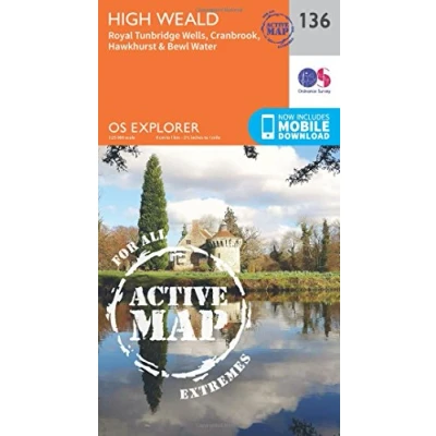 Image of Explorer Active 136 High Weald &amp; Royal Tunbridge Wells Map With Digital Version