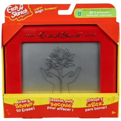 Image of Etch A Sketch Original Magic Screen Children&#039;s Magnetic Board with 86% Recycled Plastic Creative Games Committed to The Environment 6066719 Toys Children 3 Years +