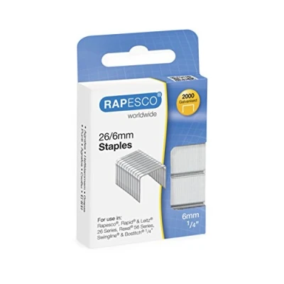 Image of Rapesco S2662MA3 26/6mm (No.56) Galvanised Staples, Box of 2000