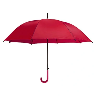 Image of eBuyGB Plastic Crook Handle Bridal Wedding Folding Umbrella, 86 cm, Red