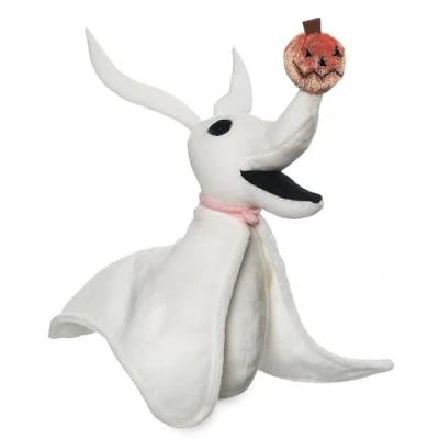 Image of Disney Store Official Zero Small Mini Bean Bag, Tim Burton&#039;s The Nightmare Before Christmas, 24cm/9, Plush Stuffed Animal, Poltergeist Pooch Features Shimmering Pumpkin Nose