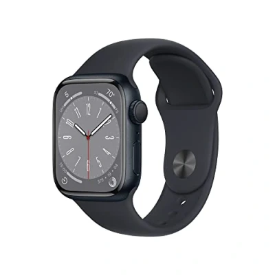 Image of Apple Watch Series 8 (GPS, 41MM) Midnight Aluminium Case with Sport Band (Renewed)