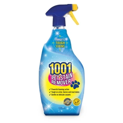 Image of 1001 Pet Stain and Odour Remover, Tough On Stubborn Stains, Cleans deep into the carpet, Gentle Rugs, Upholstery Carpets, Leaves no residue, WoolSafe approved 500ml (packaging may vary)