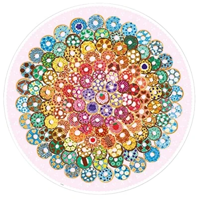 Image of Ravensburger Circle of Colours Doughnuts 500 Piece Jigsaw Puzzle for Adults and Kids Age 10 Years Up Food Theme