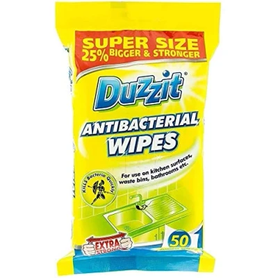 Image of Duzzit 3 x Antibacterial Cleaning Wipes x50