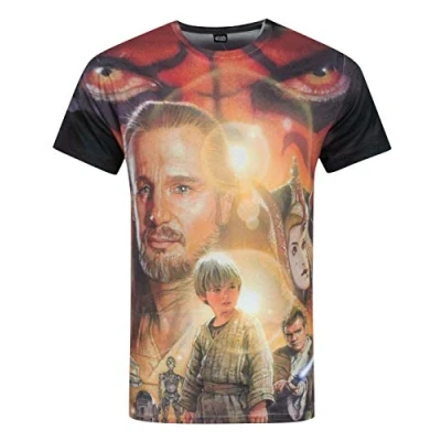 Image of Star Wars Phantom Menace Sublimation Men&#039;s T Shirt White