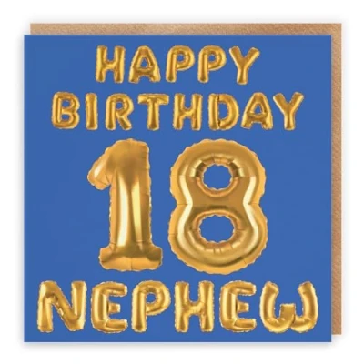 Image of Hunts England Nephew 18th Birthday Card Happy 18 Balloon Collection