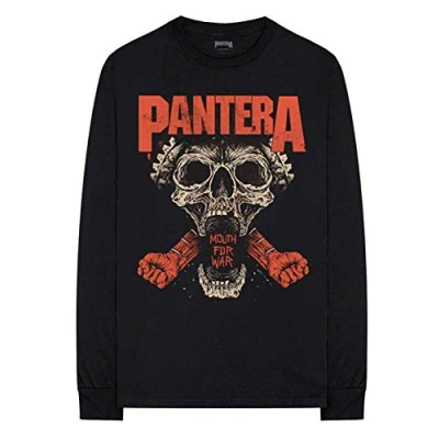 Image of Pantera T Shirt Mouth for War Band Logo Official Mens Black Long Sleeve XL