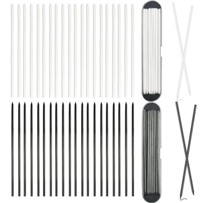 Image of 40pcs Pencil Refills, 2.8mm Refill For Tracer, Solid Carpenters Refills Replacement, Deep Hole Marker, Waterproof Lead Woodwork Construction(Black,White)