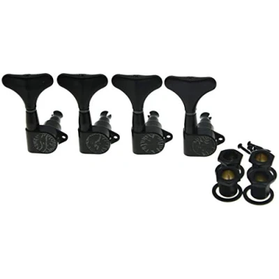 Image of Dopro Black Right Handed Sealed Bass Tuners Tuning Pegs Keys 4 String Guitar Machine Heads