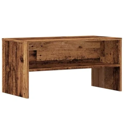 Image of vidaXL engineered wood tv cabinet, stand, storage solution for living room/bedroom, 80x40x40 cm, moisture resistant construction, brown finish