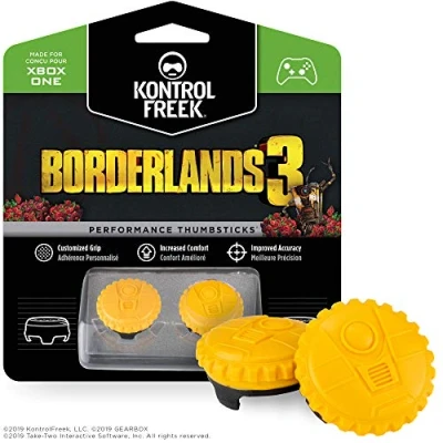 Image of KontrolFreek Borderlands 3 para Xbox One y Series X/S Performance Thumbsticks 2 Alturas medias, convexo Amarillo.