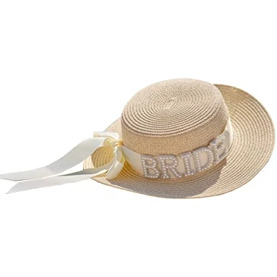 Image of Ginger Ray Bride Straw Hat for Hen Parties and Honeymoons