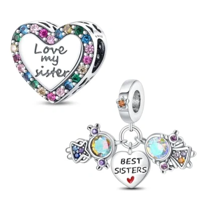 Image of LNQOBU 925 Sterling Silver Charms for Bracelets and Necklaces Clip/Stopper Beads Pendants Jewelry Gifts Women