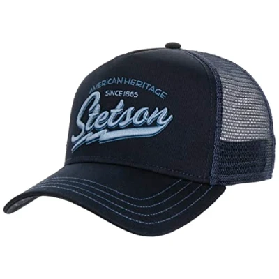 Image of Stetson American Heritage Kids Cap Kids/Women/Men Baseball Trucker Snapback, with Peak, Peak Spring Summer One Size Navy
