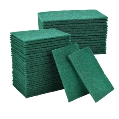 Image of Hampine Pack of 20 Cleaning Scourer Pads for Kitchen, Households, Dishes &amp; Bathroom, Non Scratch Dish Pads, Green Scrubber Sponge
