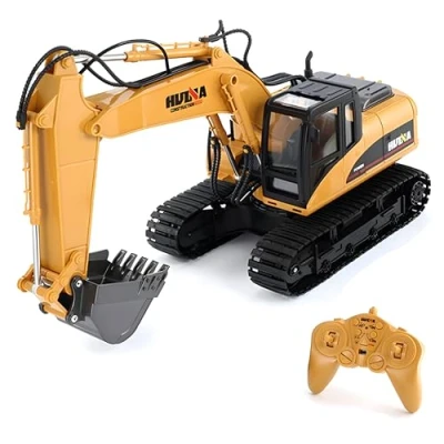 Image of RLS Huina RC remote control construction excavator Digger 1:14 scale die cast Toy for Boy and Girls