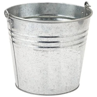 Image of Unibos HEAVY DUTY Galvanised Metal Bucket High Grade Multipurpose with Handle Hot Ash, Home, Garden, Bathroom, Garden Waste etc Silver 12 Litre