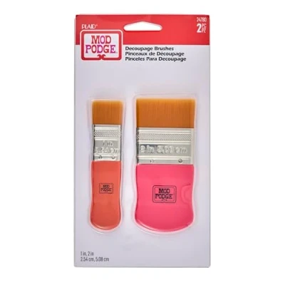 Image of Mod Podge Brush Set 1 inch 2/Pkg, Multicoloured, 22.86 x 12.06 1.16 cm
