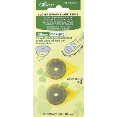 Image of clover Rotary Blade Refill Pack: 28mm x 2, x2, Silver