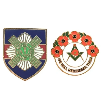 Image of Smartbadge® Scots Guards Regiment Military British Badge And Masonic We Will Remember Hard Enamel Lapel Pin Badges