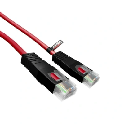 Image of rhinocables X Over Cat5e Ethernet Cable, RJ45 Twisted Pair Crossover Cable Network LAN Cat5 Patch Lead, Coloured Internet (2m, Red)