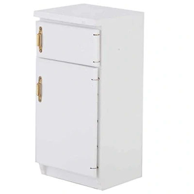Image of Dollhouse Accessories, 1:12 Kitchen Miniature White Refrigerator Excellent Furniture Model