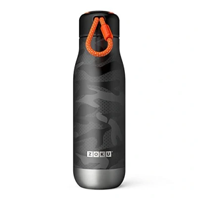 Image of Zoku 18oz/500ml Black Camo Vacuum Insulated SS Bottle, ZK142