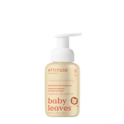 Image of ATTITUDE 2 in 1 Hair and Body Foaming Baby Wash, EWG Verified Shampoo Soap, Dermatologically Tested, Made with Naturally Derived Ingredients, Vegan, Pear Nectar, 295 mL