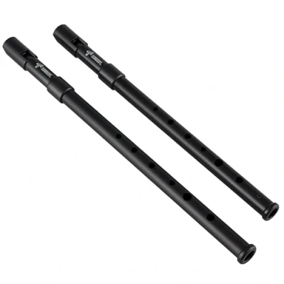 Image of Irish Tin Whistle Set Key of C and D Penny ABS Plastic Black
